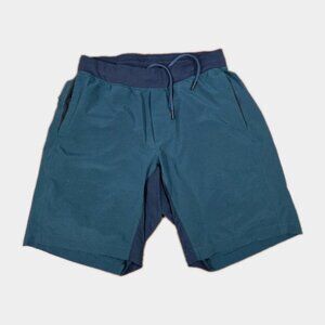 Lululemon T.H.E Short Blue Lightweight Stretch Lined Drawstring Sz M 10 inseam